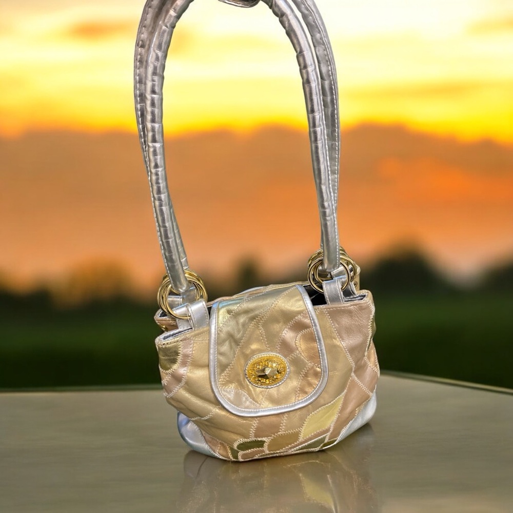 Vintage Leather Patch Work Purses - image 1